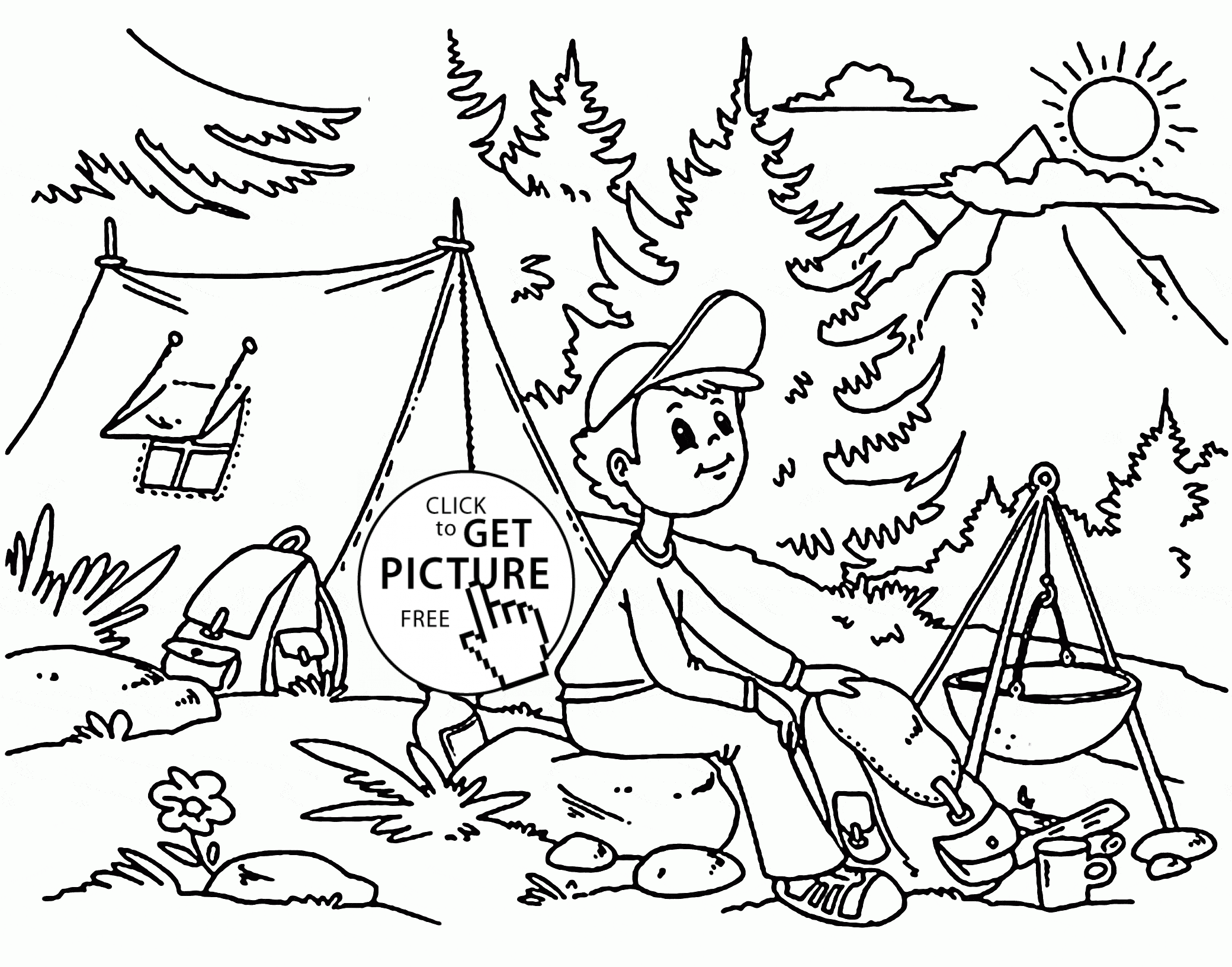 Summer Camp coloring page for kids, seasons coloring pages ...
