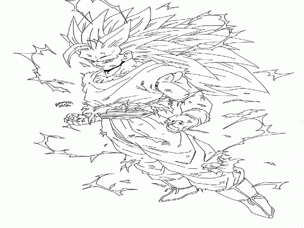 free dragon ball z coloring pages of goku and vegeta fighting ...