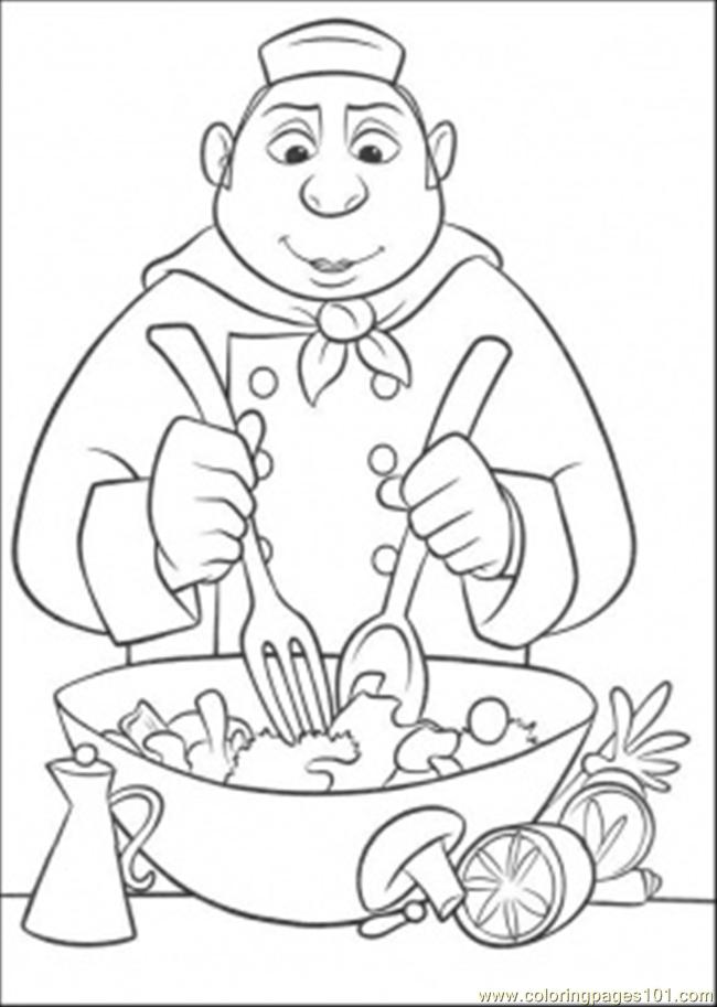 Auguste Gusteau Is Making Tasty Salad Coloring Page - Free ...