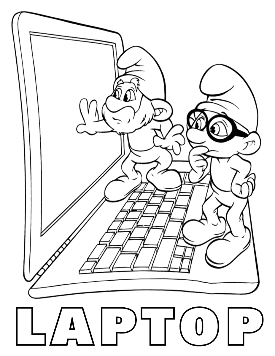 Laptop coloring pages | Coloring pages to download and print
