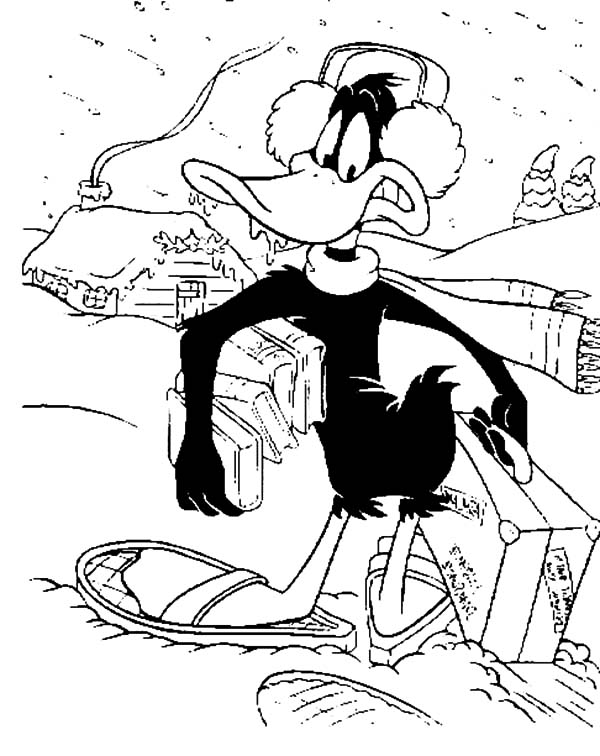 Daffy Duck Feeling Cold Coloring Pages - NetArt