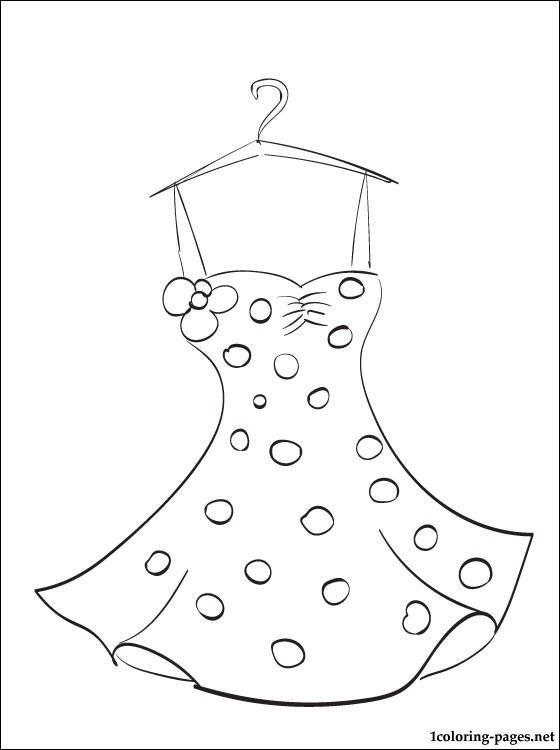 Summer dress coloring page | Coloring pages