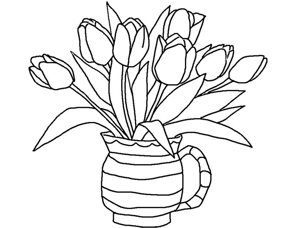 Tulip #7 (Nature) – Printable coloring pages