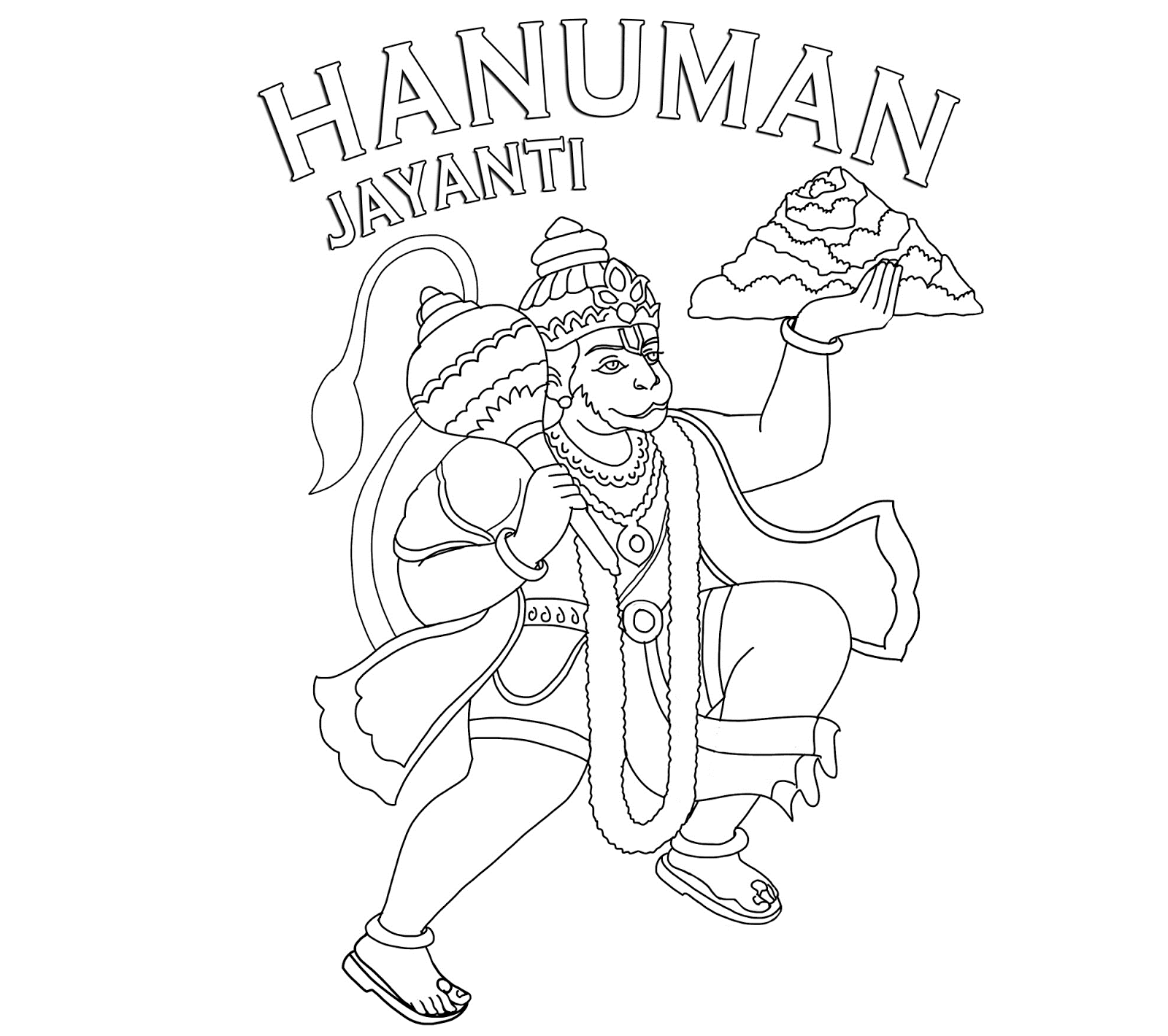 Lord Hanuman Coloring Drawing Free Wallpaper | Anggela Coloring Book