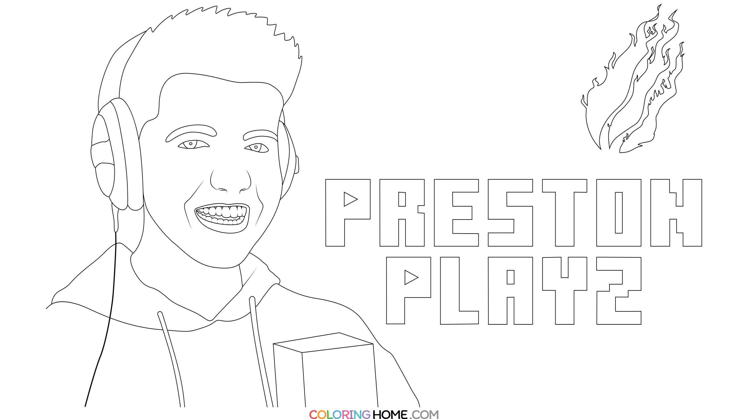 PrestonPlayz coloring page
