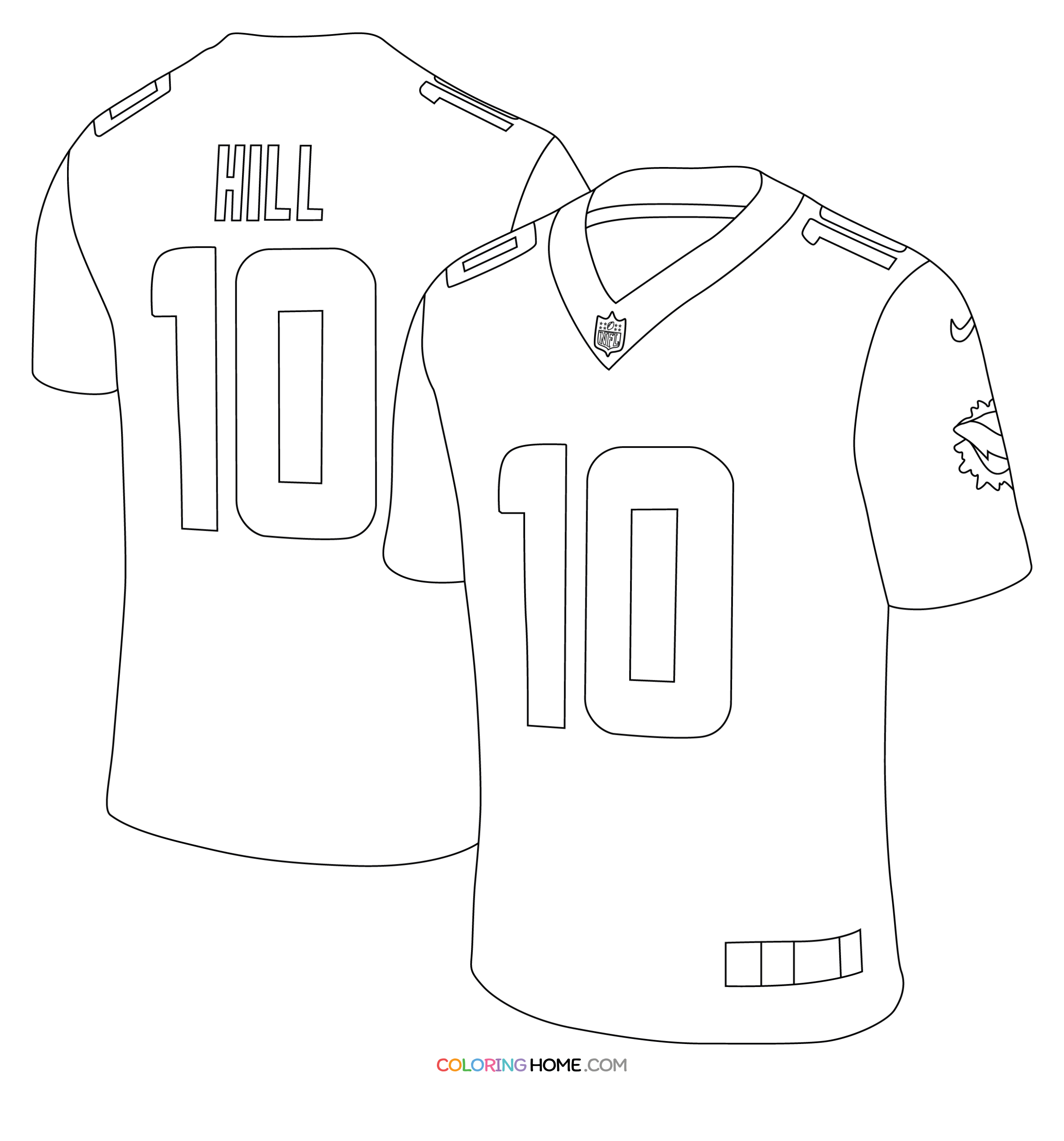 Tyreek Hill jersey coloring page