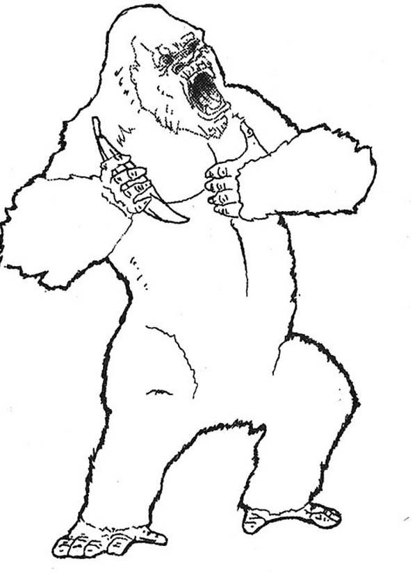 King Kong Tap His Chest Repeatedly Coloring Pages | King kong, Mandala coloring  pages, Coloring pages