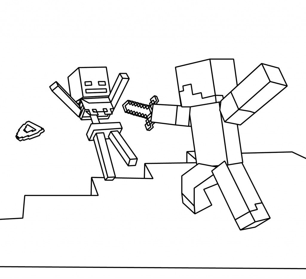Cartoon Minecraft Wither coloring page - Free Coloring Library