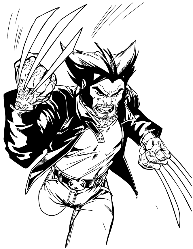 x men wolverine coloring pages Coloring4free - Coloring4Free.com