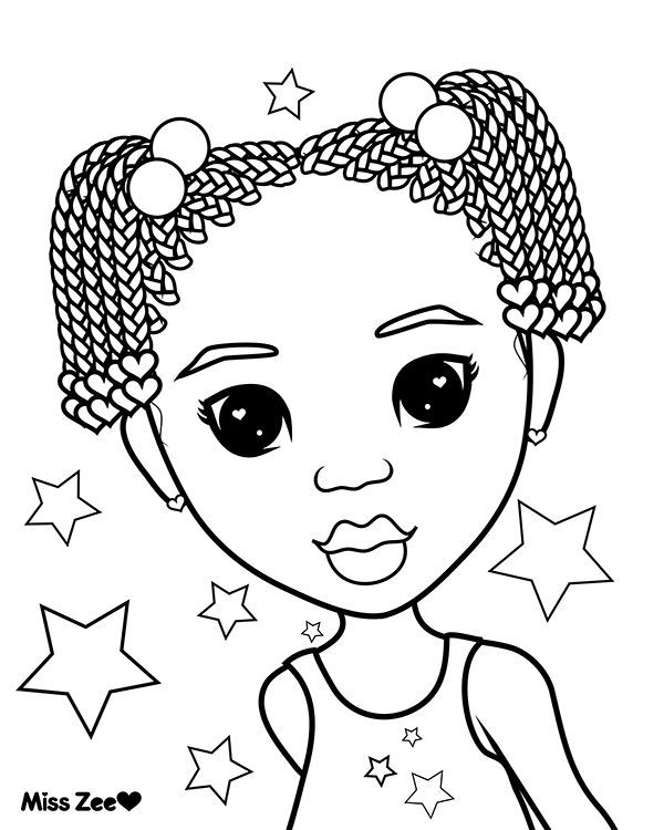 Black Children's Coloring Page | African American Girl | Diverse Coloring  Page in 2021 | Drawings of black girls, Coloring pages, Indie drawings