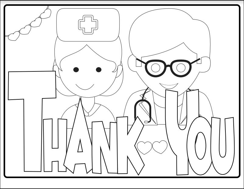 Free Kids' Coloring Page -- Thank You Healthcare Workers! | MomsWhoSave.com