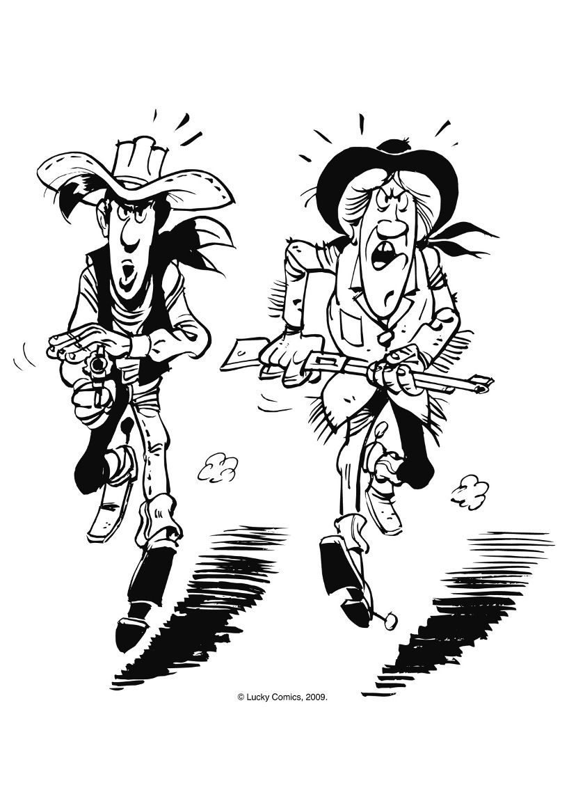 Lucky luke coloring pages - Coloring for kids : coloriage-lucky-luke-4