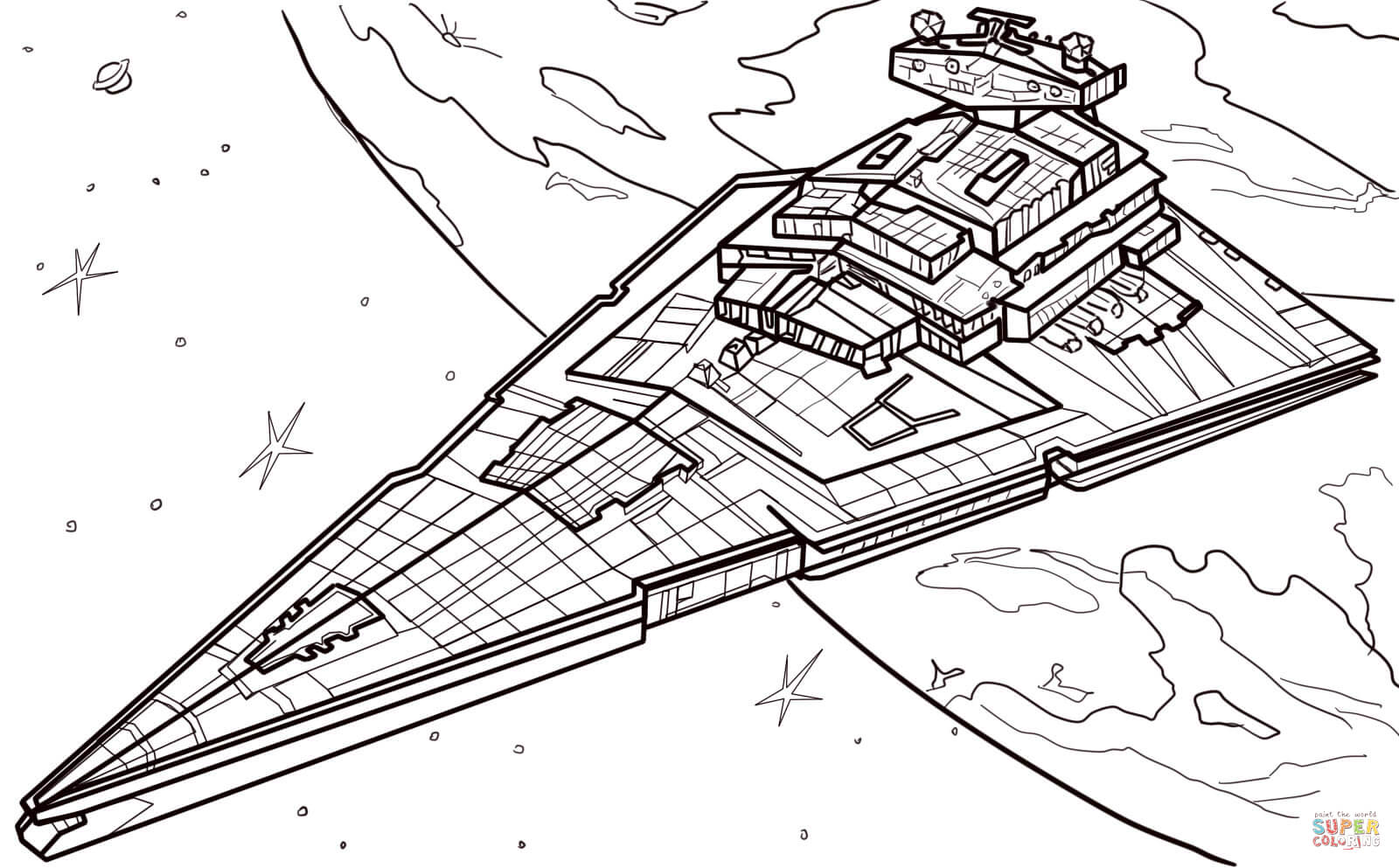 Star Destroyer coloring page | Free Printable Coloring Pages