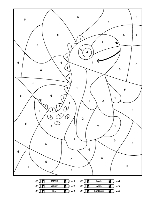 Dinosaur Color By Number Printables