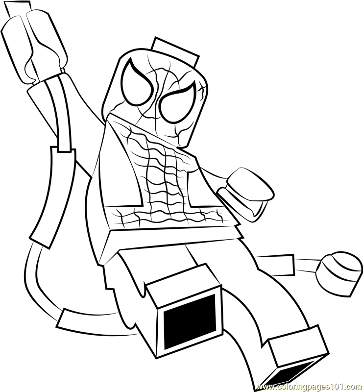 Lego Spider Man Coloring Page - Free Lego Coloring Pages :  ColoringPages101.com