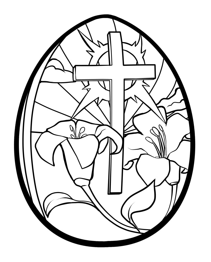 Christian Easter Egg Coloring Pages drawing free image
