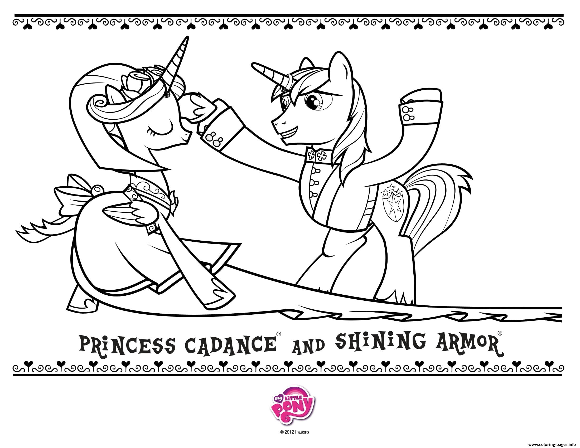 Princess Cadance And Shining Armor Coloring Pages Printable
