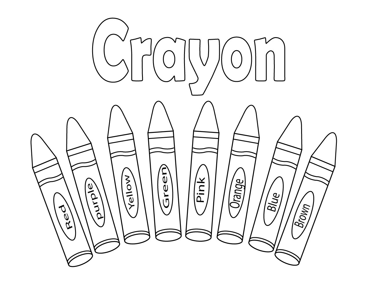 Interesting Crayon Coloring Pages Printable for Kids