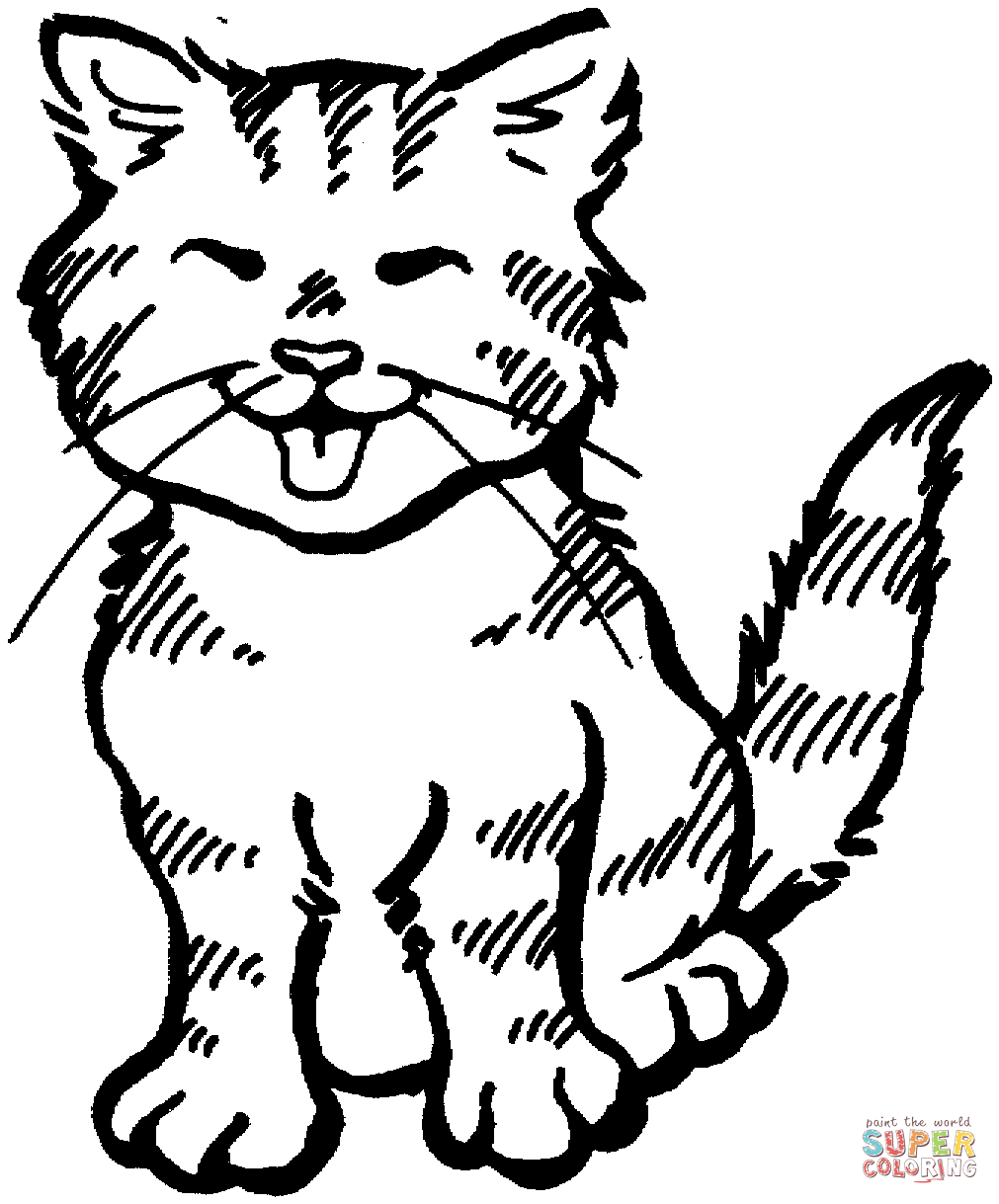 Cute Kitten coloring page | Free Printable Coloring Pages