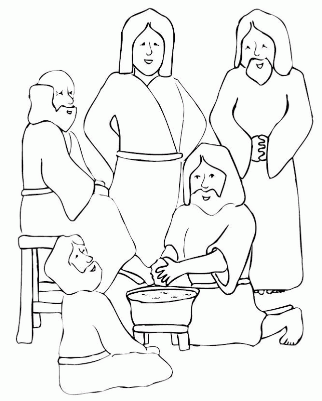 Jesus Washing Feet Coloring Sheets (10 Image) - Colorings.net