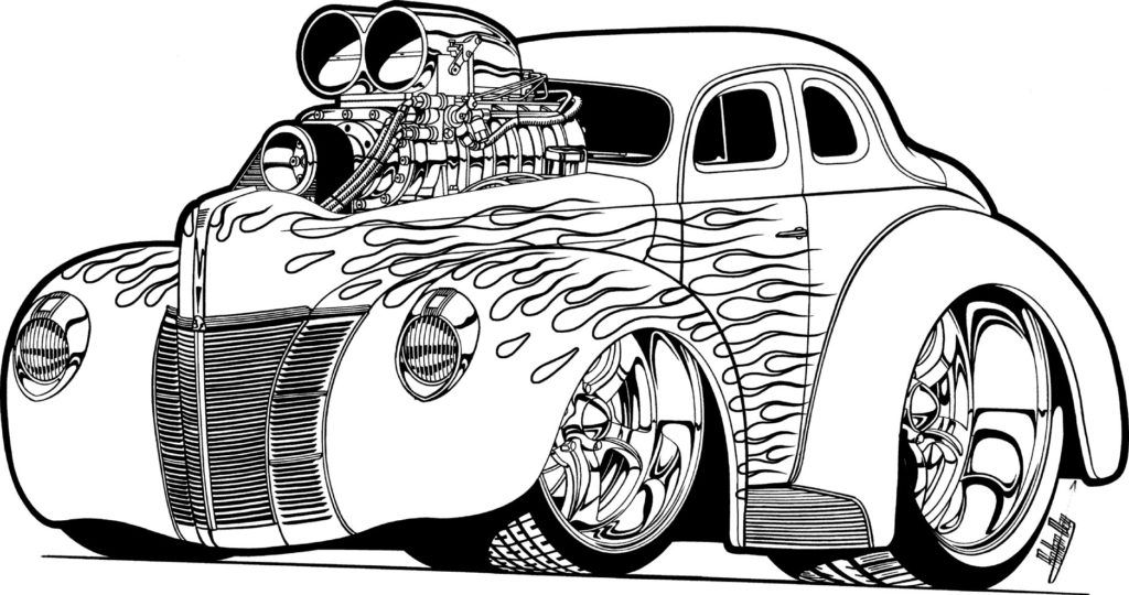 Muscle Car Coloring Pages Printable - High Quality Coloring Pages