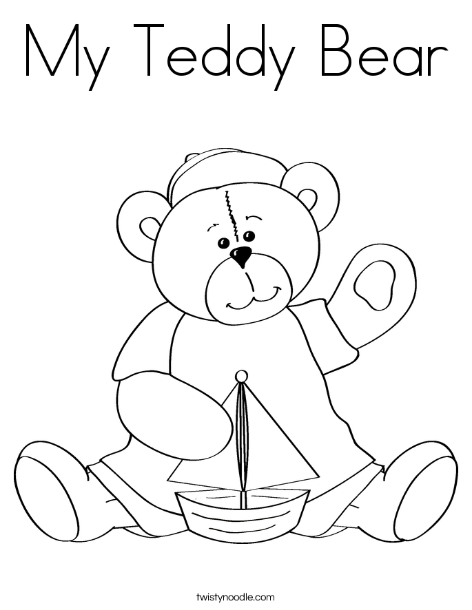 My Teddy Bear Coloring Page - Twisty Noodle