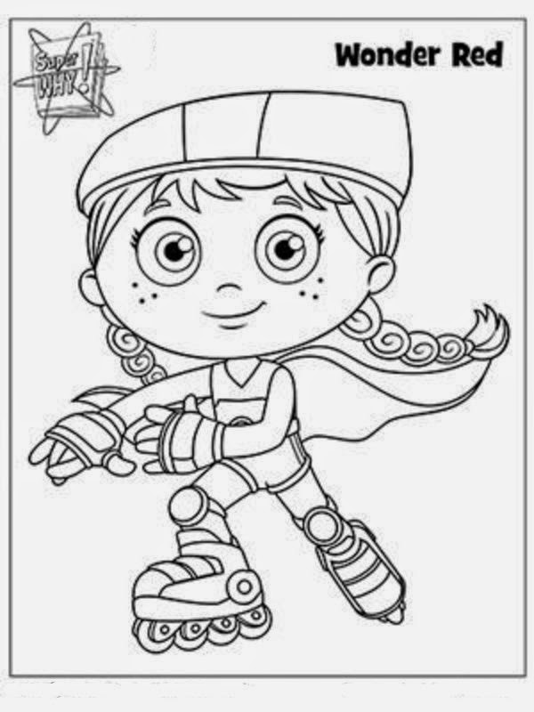 Wonder Red Coloring Page