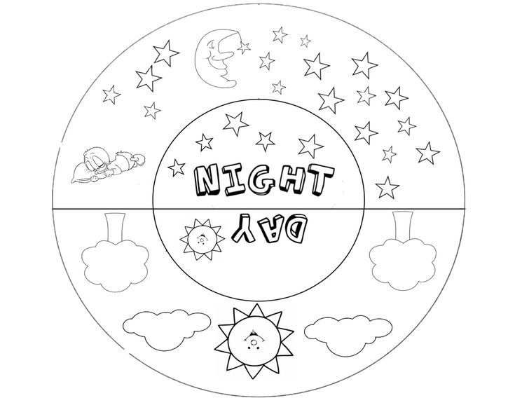 Day and Night wheel in 2023 | Letter n crafts, Day for night, Preschool  activities