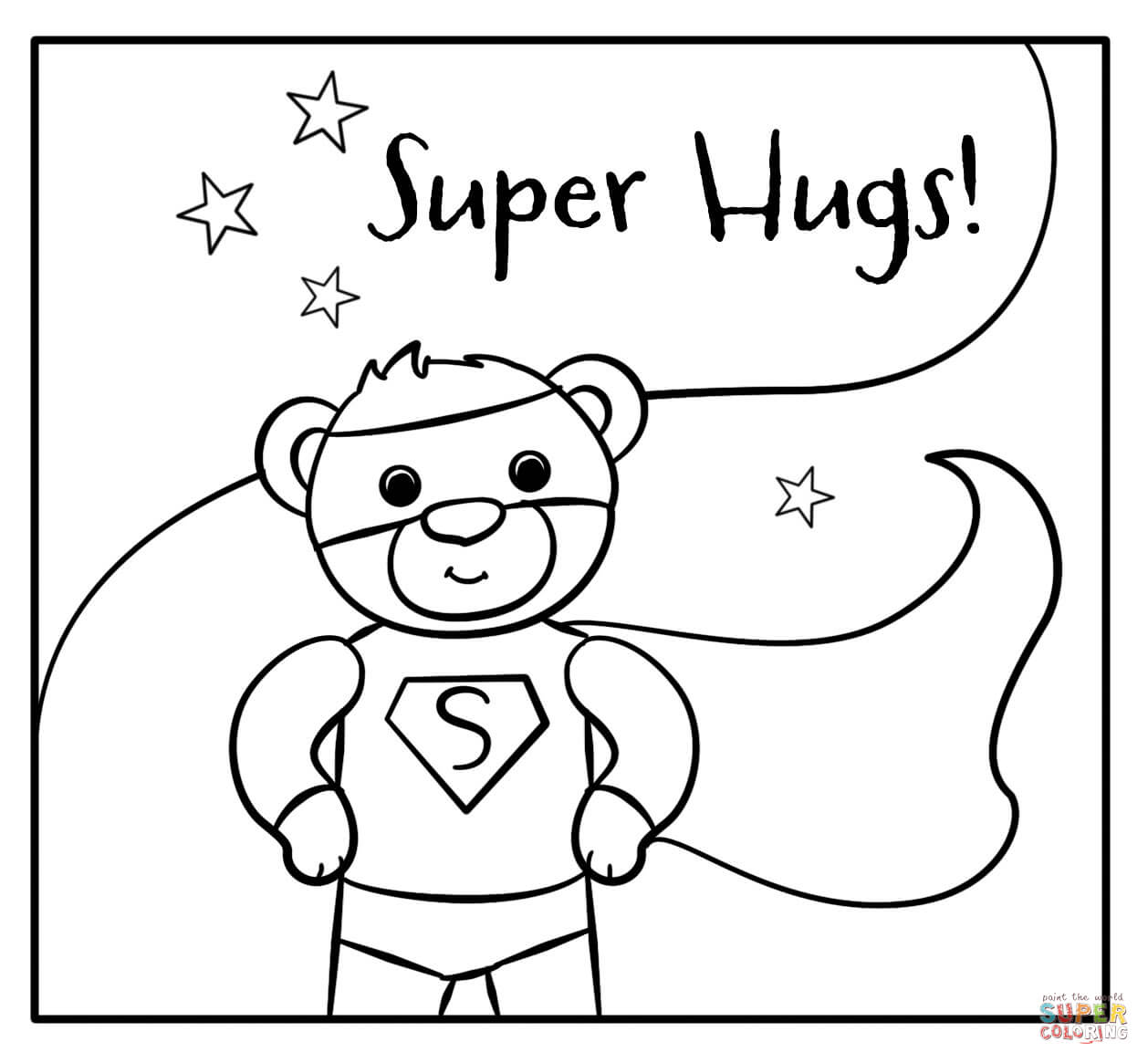Super Hugs - Encouraging Notes with Superheros coloring page | Free  Printable Coloring Pages