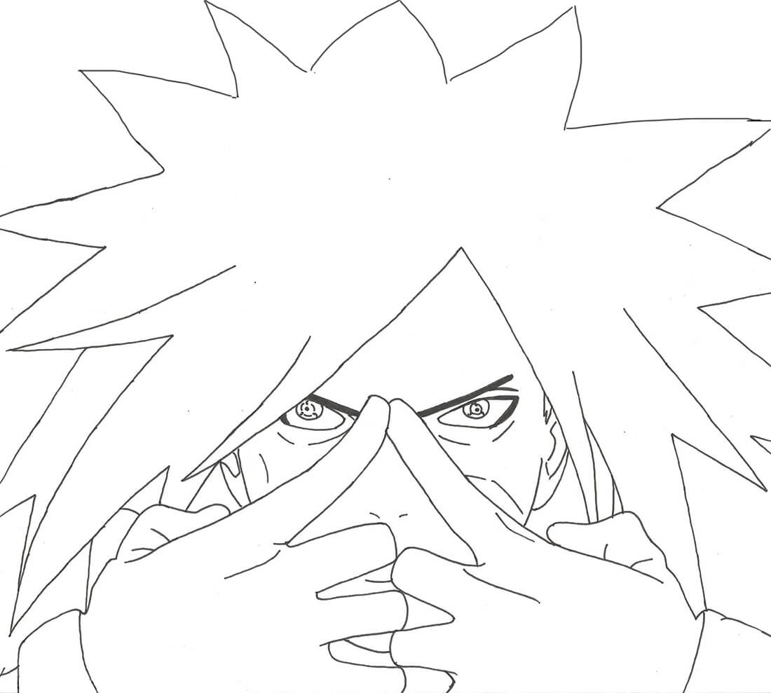 Madara Uchiha 2 Coloring Page - Free Printable Coloring Pages for Kids