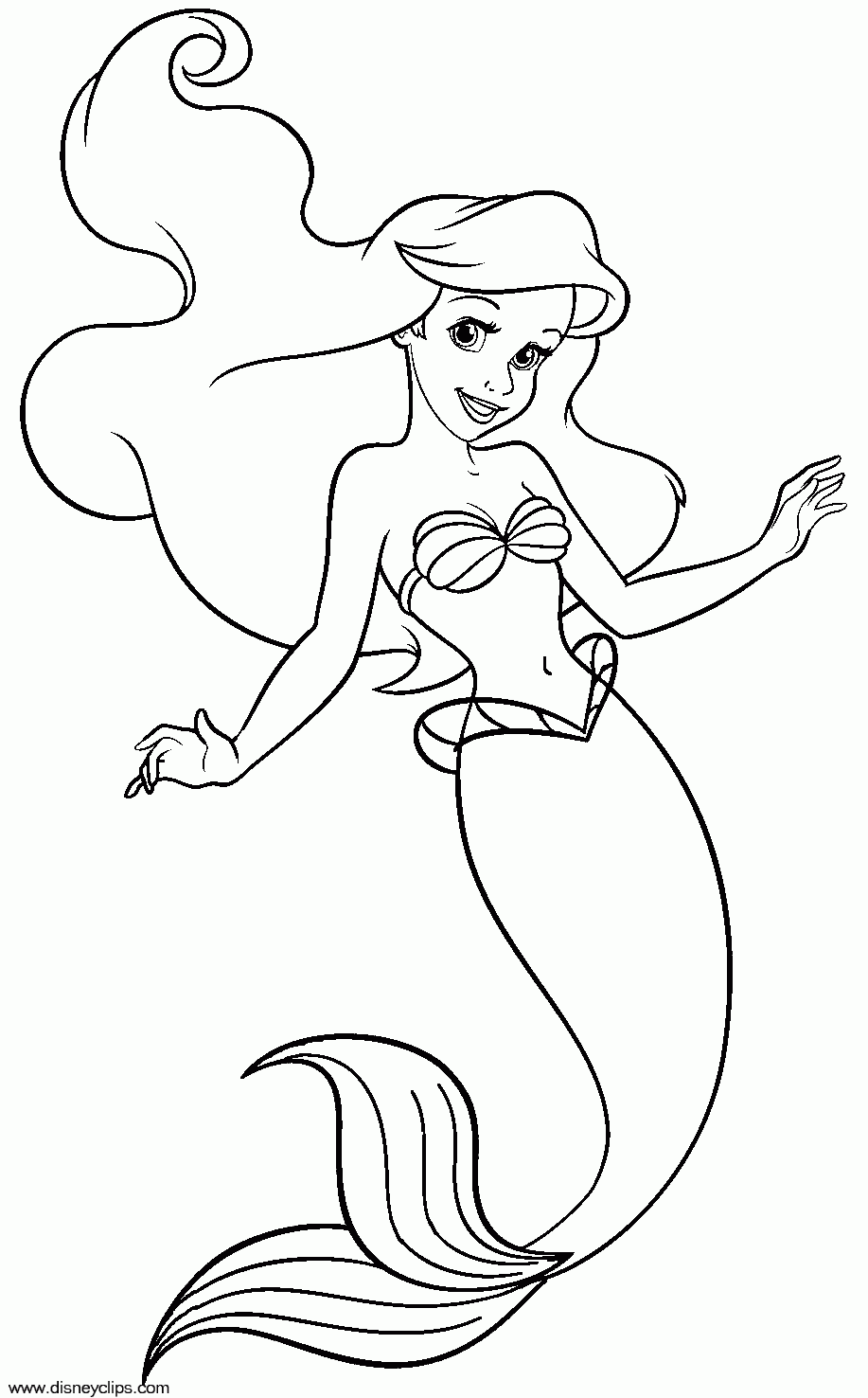 Ariel Mermaid - Coloring Pages for Kids and for Adults