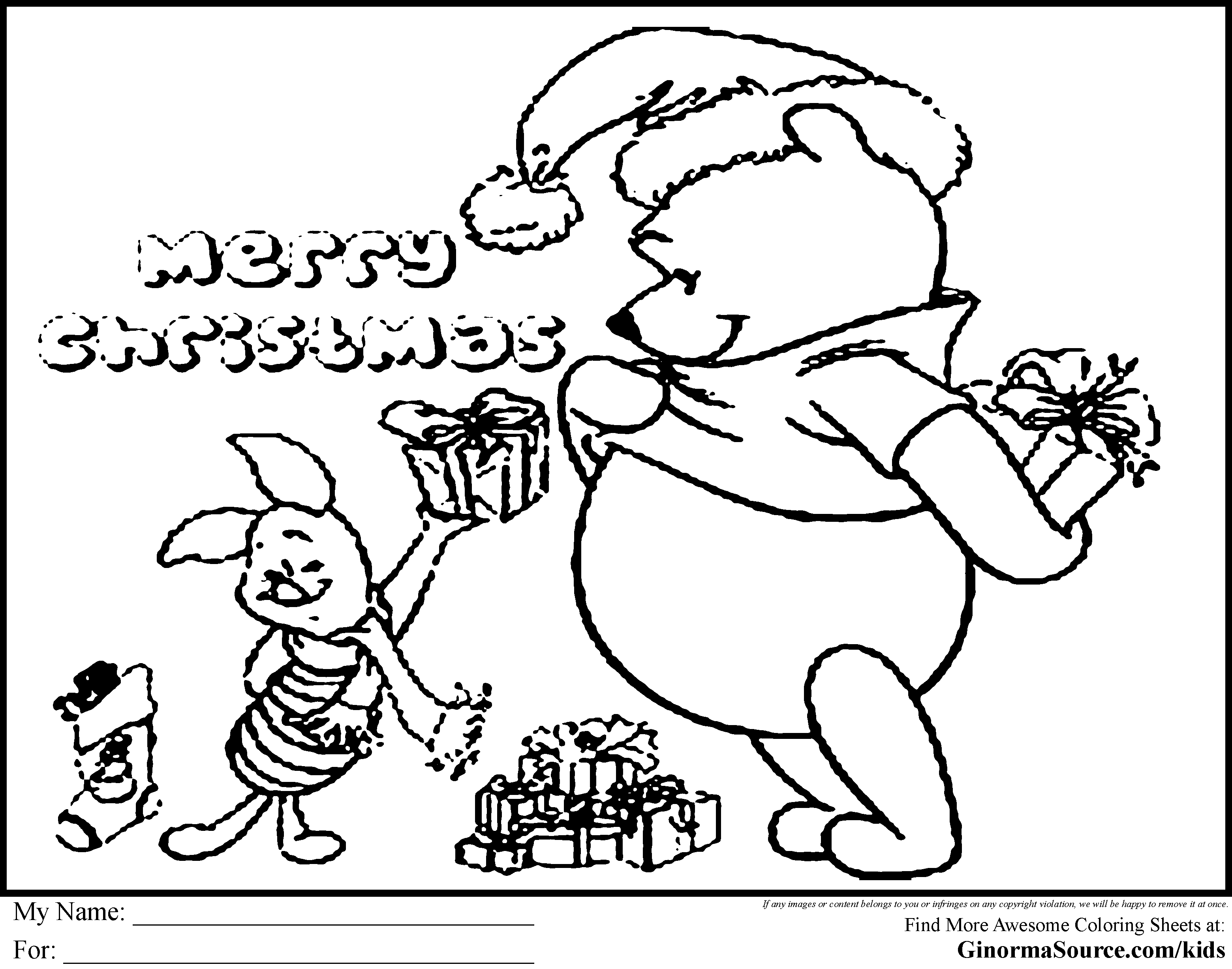 Disney Christmas Coloring Pages Winnie Pooh - Colorine.net | #1347