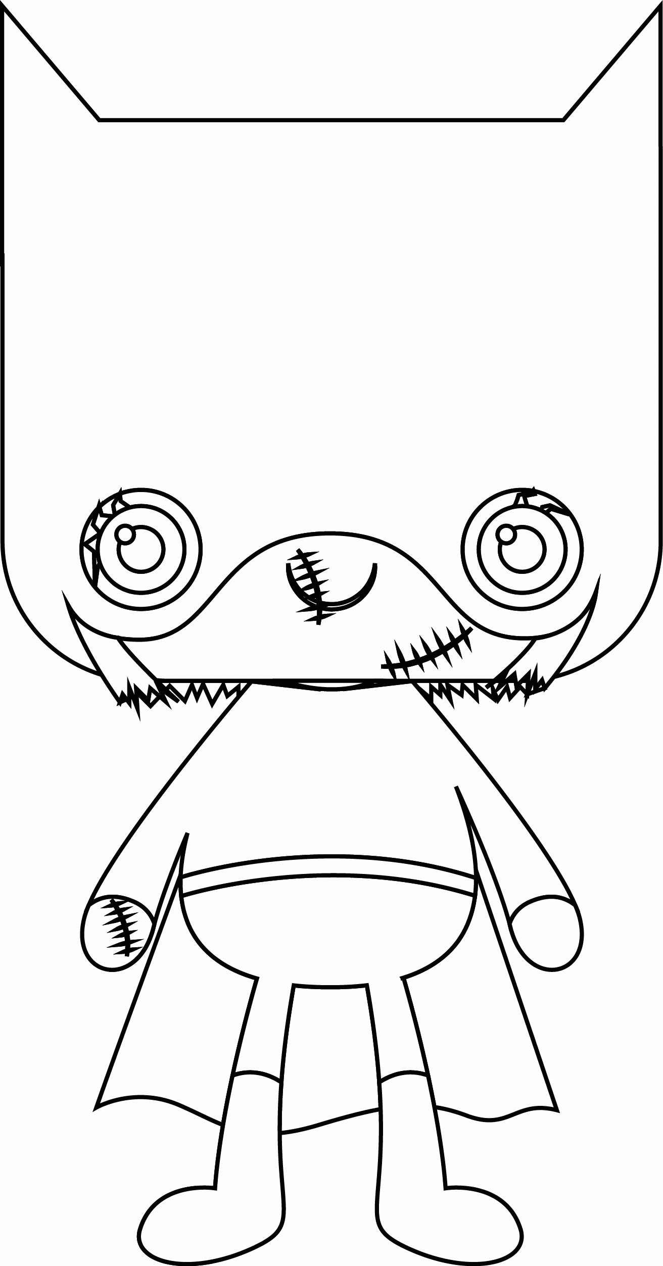 Scary Variety Of Cute Halloween Characters Heroes Coloring Page ...