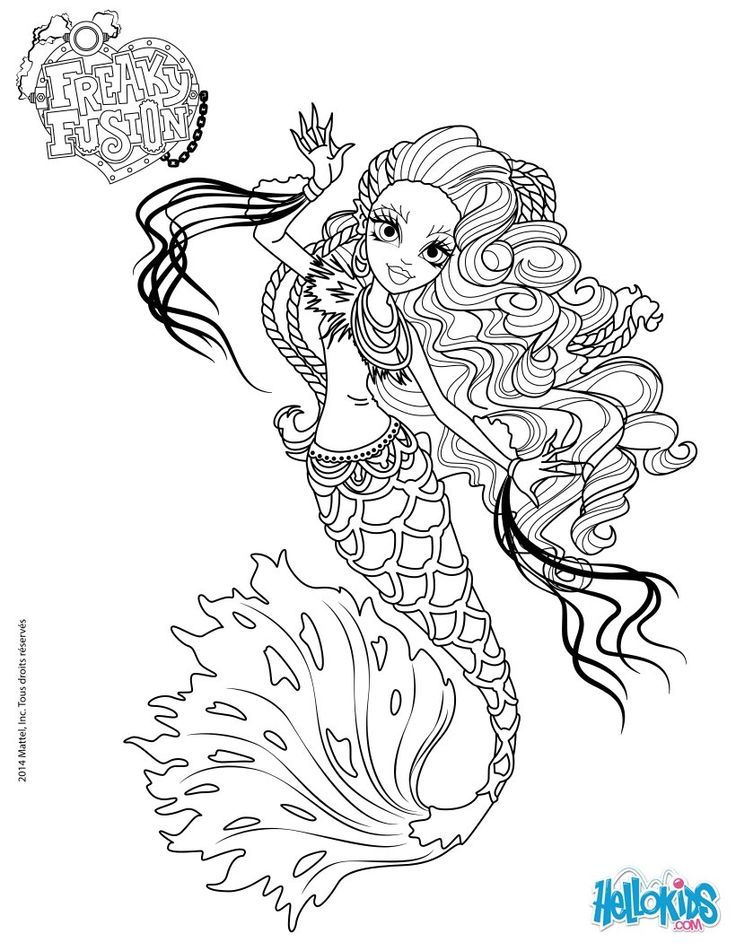 Monster High Freaky Fusion - Sirena Von Boo coloring page ...