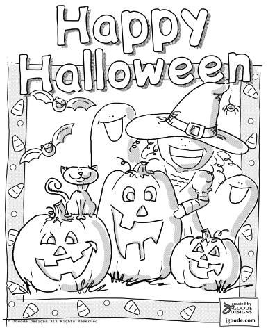 Fall Halloween - Coloring Pages for Kids and for Adults