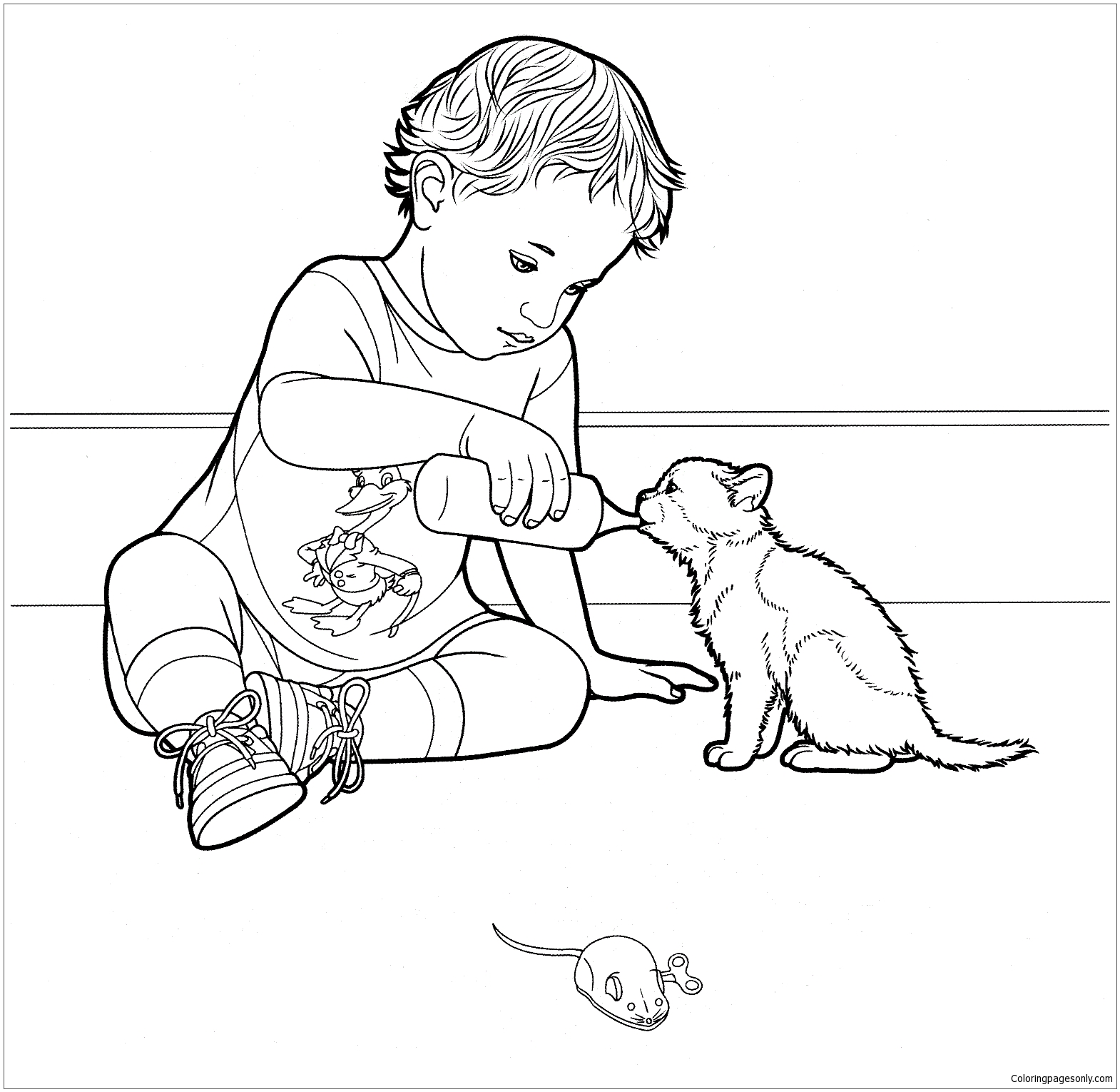 Coloring Pages : Kitty Drinks Milk Coloring Free Cat Sheets ...