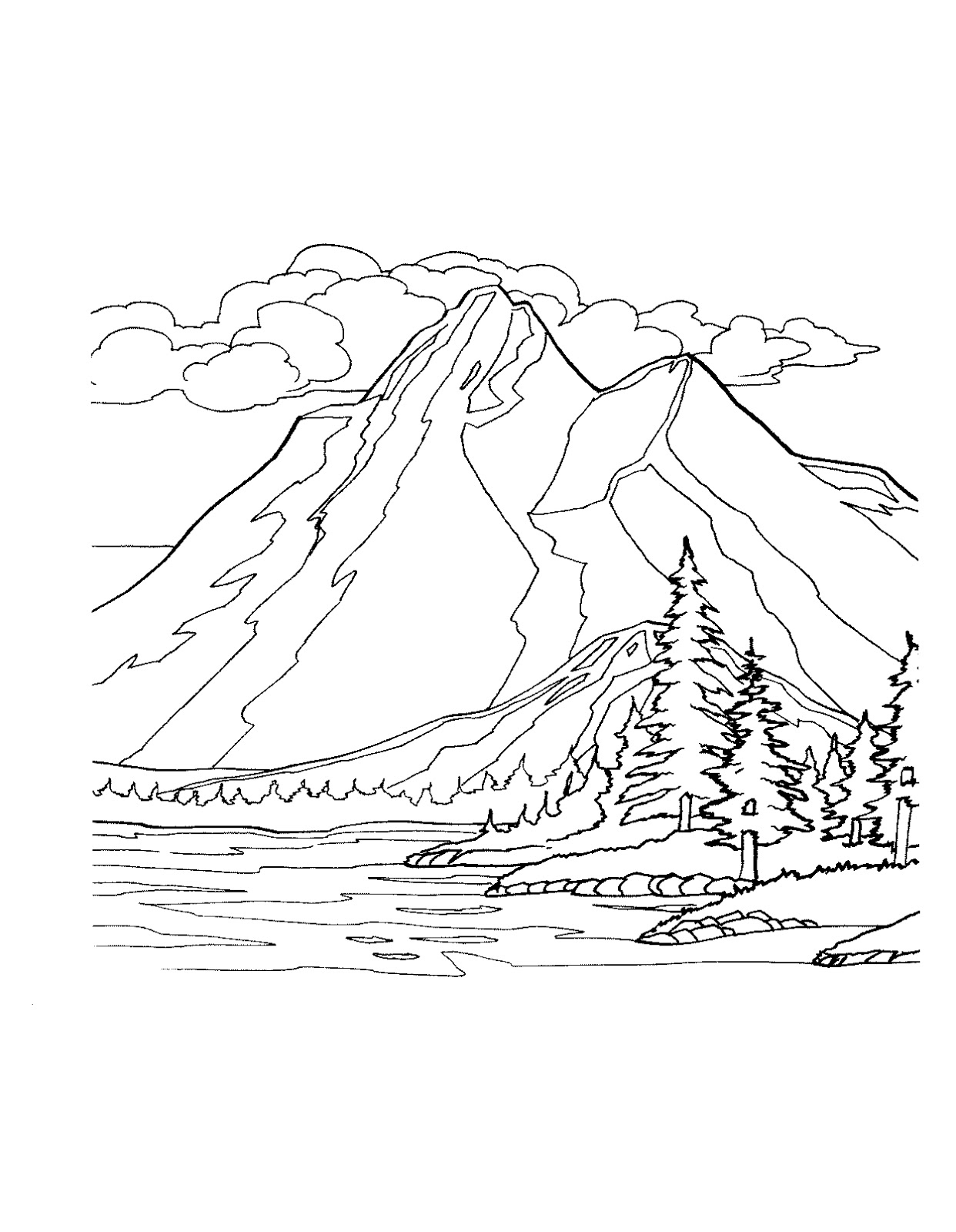 Mountains Coloring Pages - Best Coloring Pages For Kids - Coloring Home