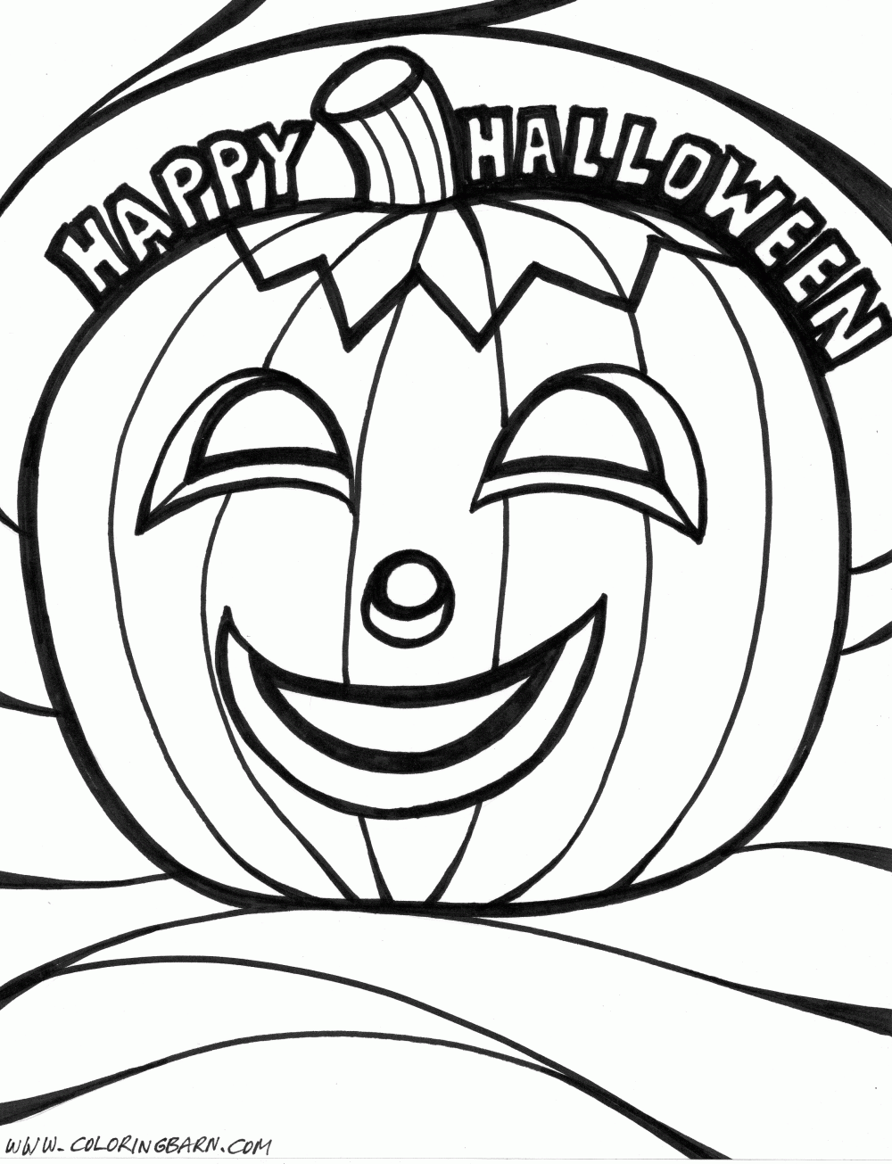 Free Happy Halloween Coloring Pages - Coloring Home