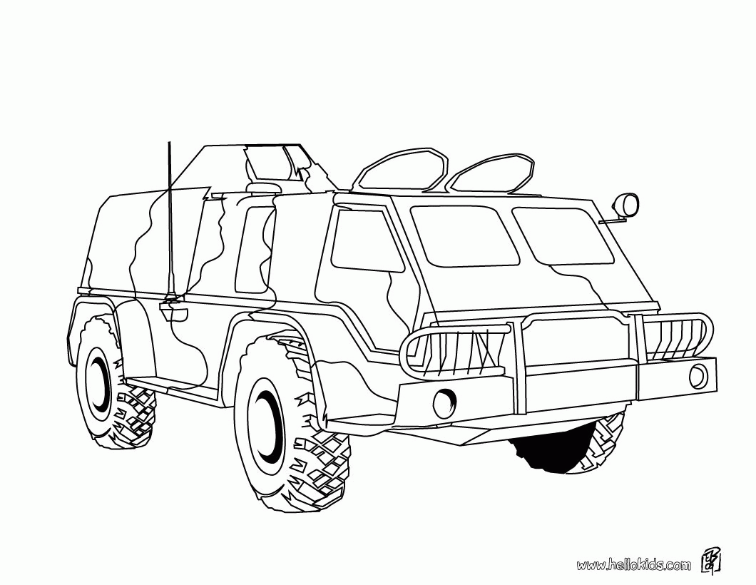 ARMY vehicles coloring pages - Tank