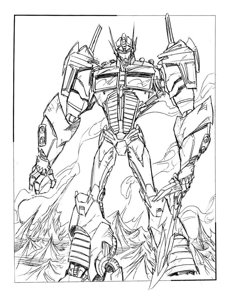 Optimus Prime Coloring - Coloring Pages for Kids and for Adults