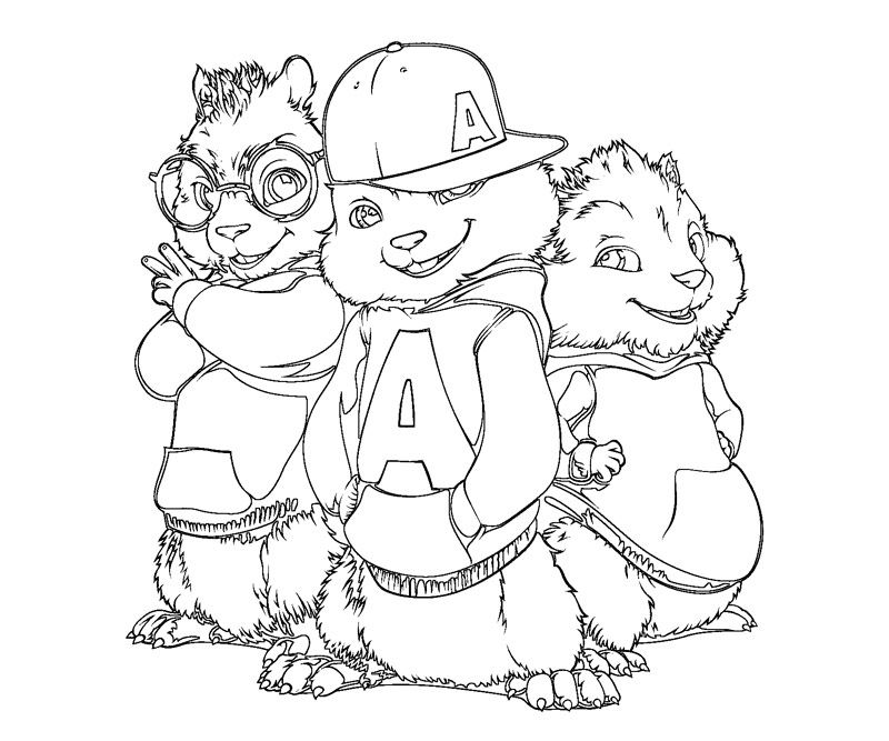 alvin and the chipmunks coloring pages for kids | Online Coloring 