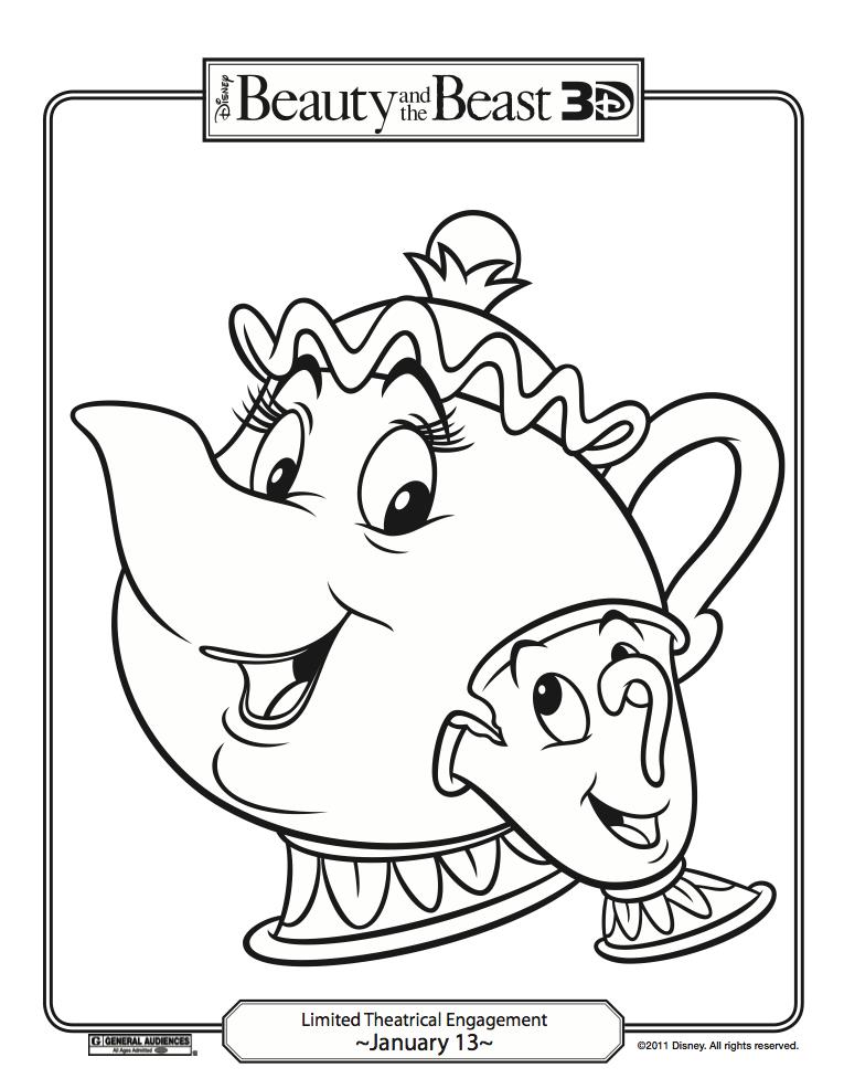 Fun Stuff: Disney's Beauty and the Beast Coloring Pages! | Carrie ...