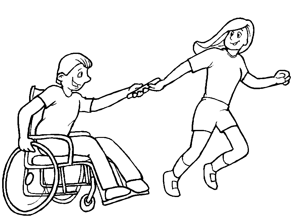 Printable Disabilities 28 People Coloring Pages