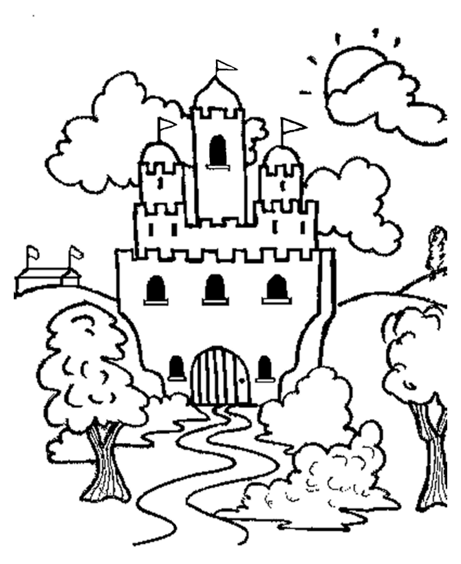 Castle Landscape Coloring Pages | Coloring Pages