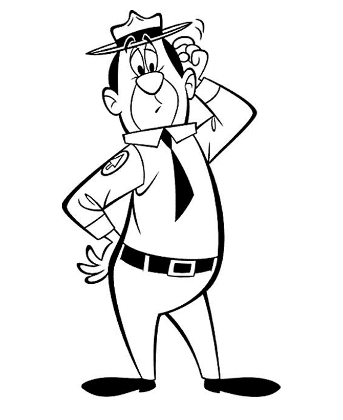 Yogi Bear Coloring Pages - Ranger Smith Is Confused- Free - Coloring Home
