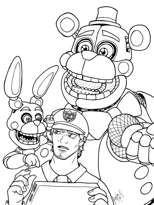 Freddy Security Breach Coloring Page