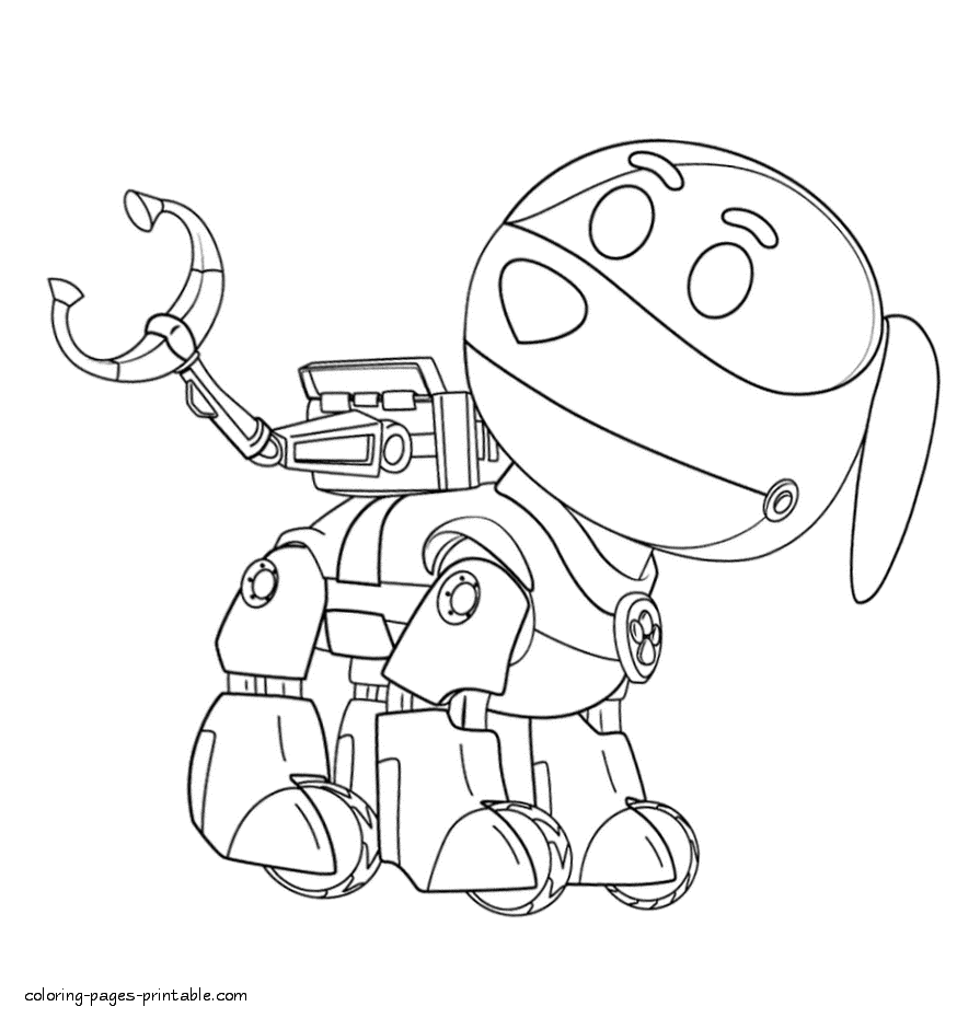 Paw Patrol free coloring sheets. Robot || COLORING-PAGES-PRINTABLE.COM