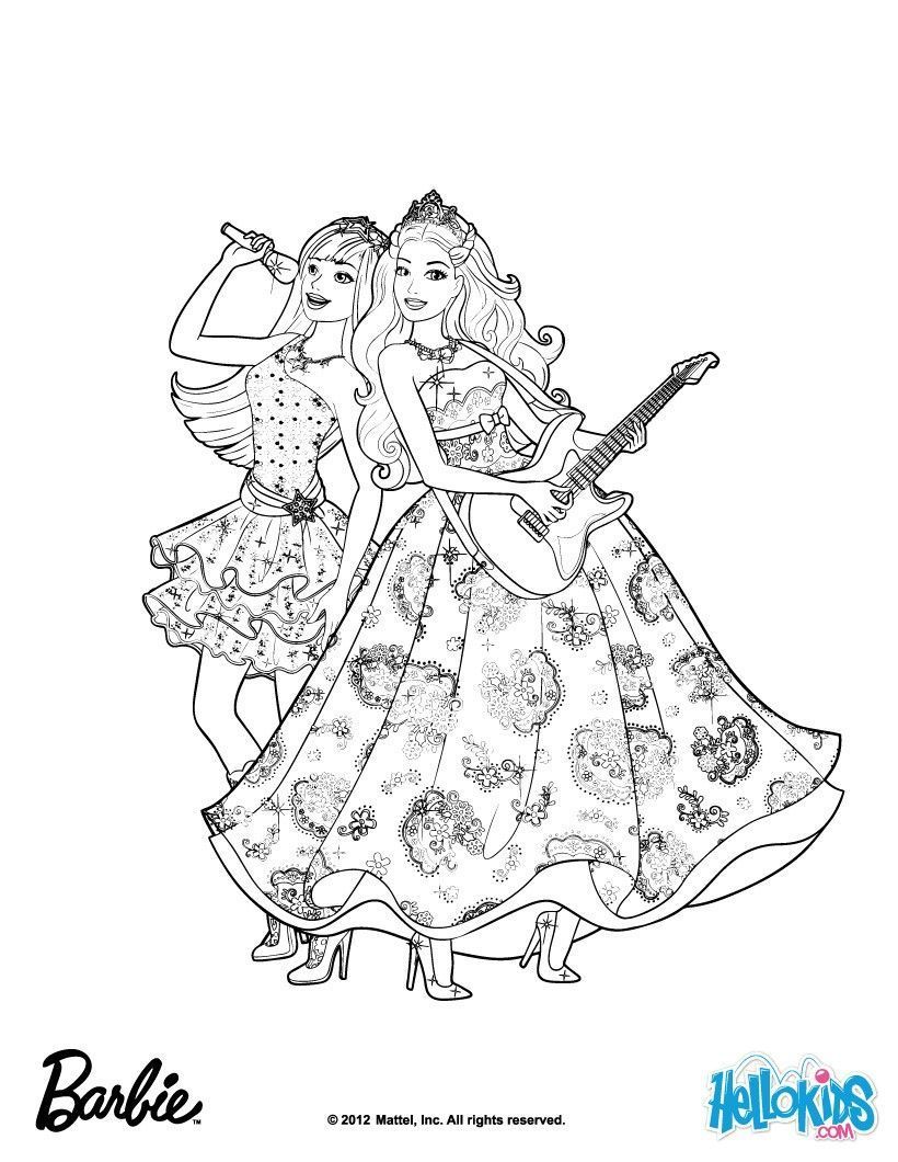 Barbie Princess And The Popstar Coloring Pages Online - Coloring