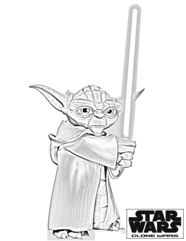 Star Wars Yoda Black And White Clipart - Clipart Kid