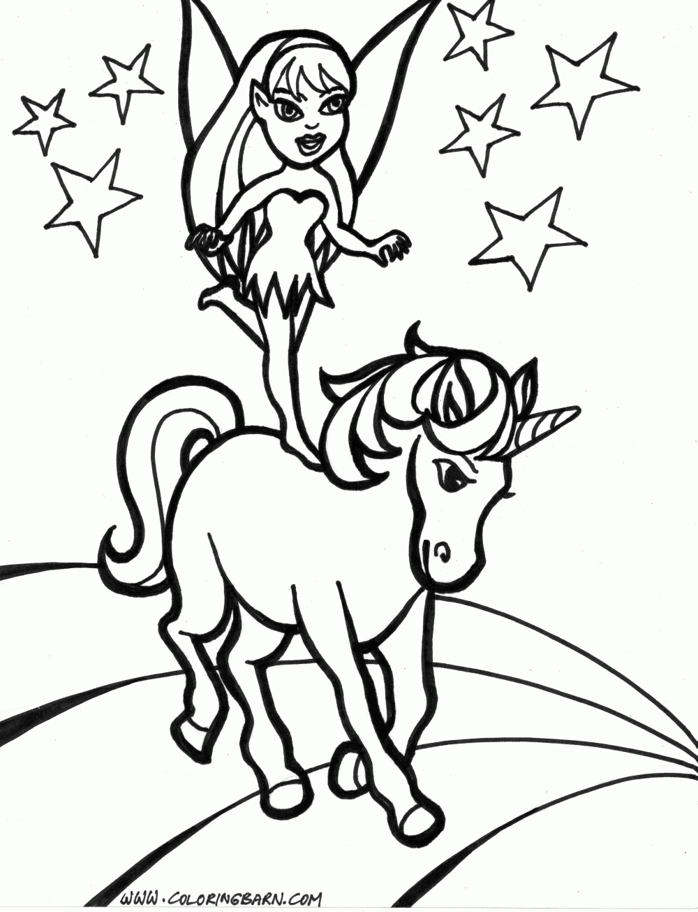 Unicorn Color Sheet - Coloring Pages for Kids and for Adults